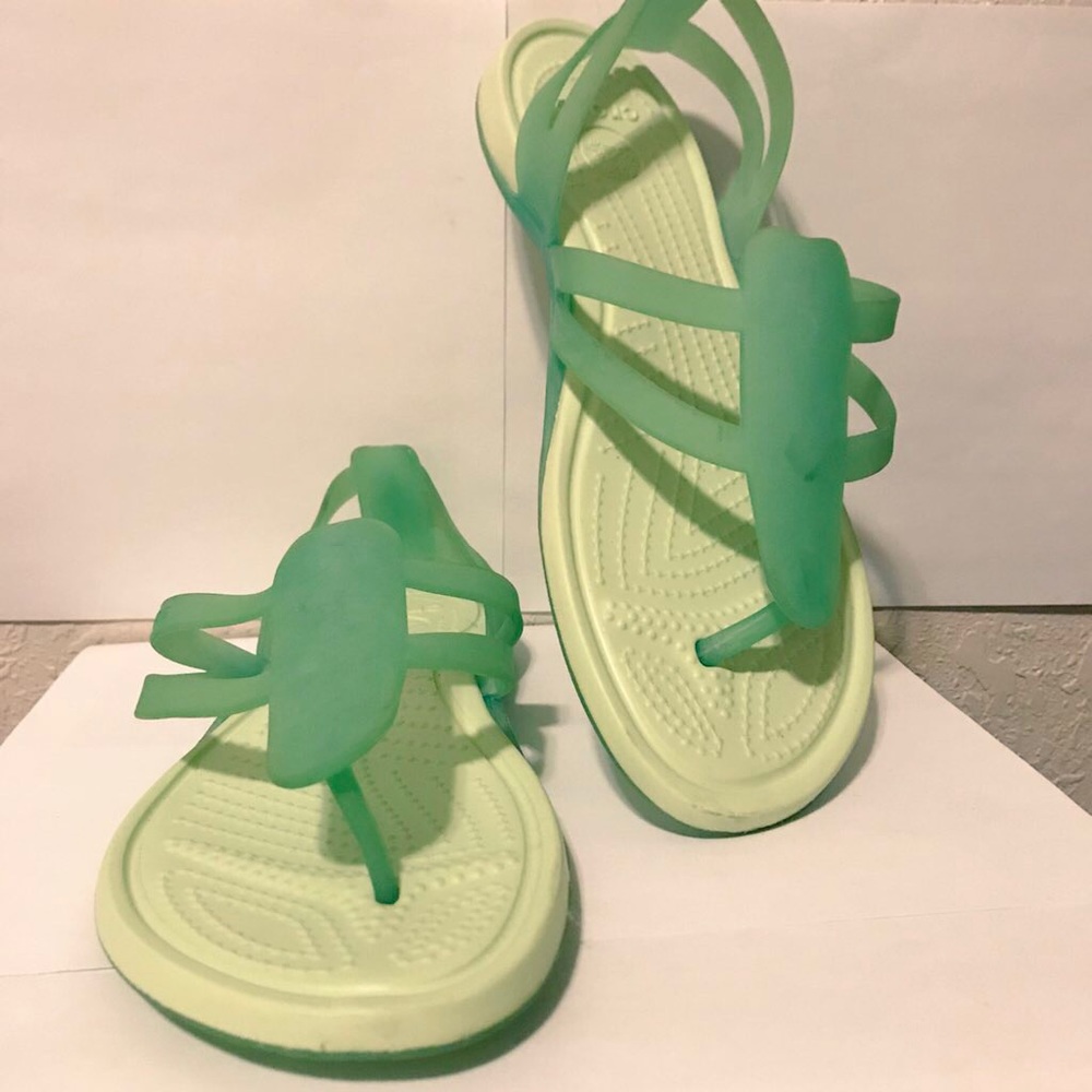 Lime Green Crocs Adrina Strappy Sandal!